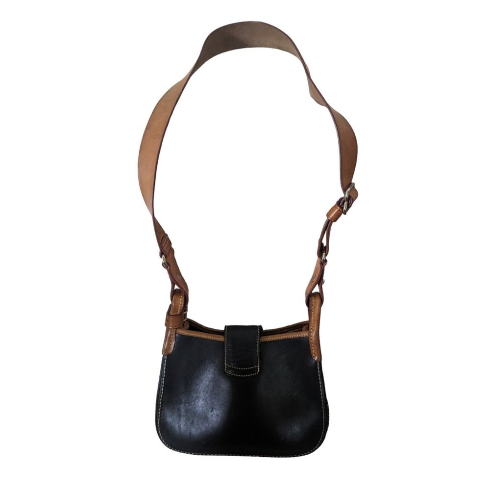 Vintage Dooney & Bourke Mini Hobo Purse Black And Tan Nice Condition - Picture 4 of 16
